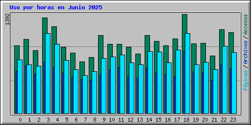 Uso por horas en Junio 2025
