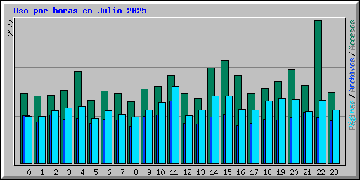 Uso por horas en Julio 2025