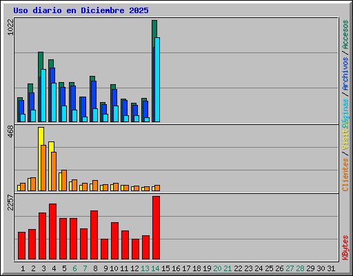 Uso diario en Diciembre 2025