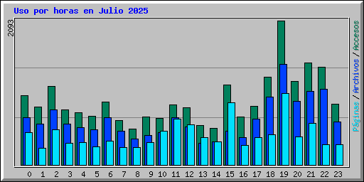 Uso por horas en Julio 2025