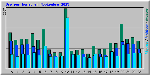 Uso por horas en Noviembre 2025