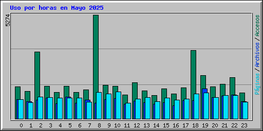 Uso por horas en Mayo 2025