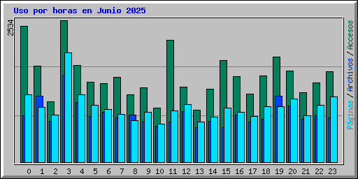 Uso por horas en Junio 2025