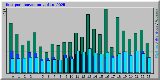 Uso por horas en Julio 2025