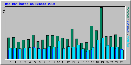Uso por horas en Agosto 2025