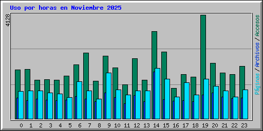Uso por horas en Noviembre 2025
