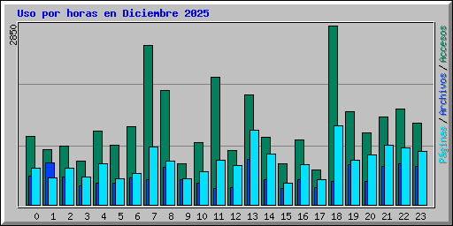Uso por horas en Diciembre 2025